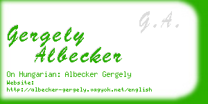 gergely albecker business card